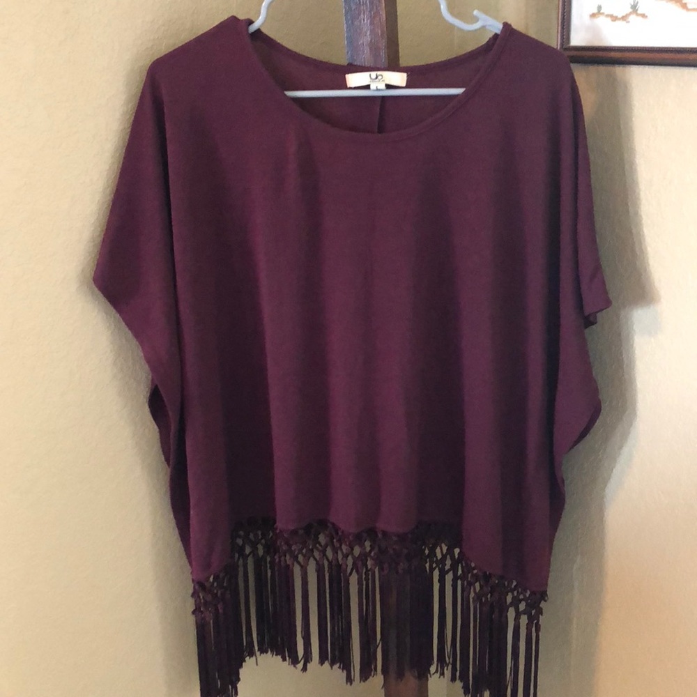 Plum Fringe Top!